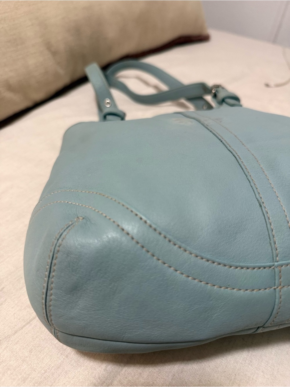 Coach Vintage Light Blue Leather Hobo Shoulder Bag Style L95-4989 - Picture 10 of 16